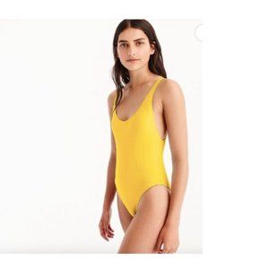 JCrew Plunging Scoopback One-Piece Swimsuit Lemon